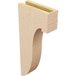 Ekena Millwork - CORUR035X10X22DELRCPR - Timberthane Faux Wood Corbel, Del Monte Style, 3 1/2"W x 10"D x 22"H, Primed Tan