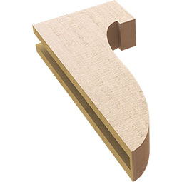 Ekena Millwork - CORUR035X10X22DELRCPR - Timberthane Faux Wood Corbel, Del Monte Style, 3 1/2"W x 10"D x 22"H, Primed Tan