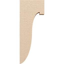 Ekena Millwork - CORUR035X10X26DELRCPR - Timberthane Faux Wood Corbel, Del Monte Style, 3 1/2"W x 10"D x 26"H, Primed Tan