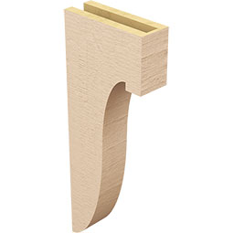 Ekena Millwork - CORUR035X10X26DELRCPR - Timberthane Faux Wood Corbel, Del Monte Style, 3 1/2"W x 10"D x 26"H, Primed Tan