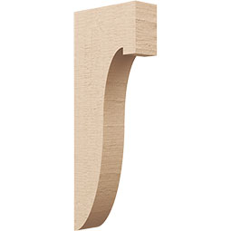 Ekena Millwork - CORUR035X10X26DELRCPR - Timberthane Faux Wood Corbel, Del Monte Style, 3 1/2"W x 10"D x 26"H, Primed Tan