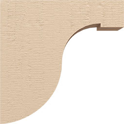 Ekena Millwork - CORUR035X12X12DELRCPR - Timberthane Faux Wood Corbel, Del Monte Style, 3 1/2"W x 12"D x 12"H, Primed Tan
