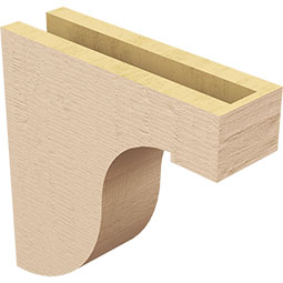 Ekena Millwork - CORUR035X12X12DELRCPR - Timberthane Faux Wood Corbel, Del Monte Style, 3 1/2"W x 12"D x 12"H, Primed Tan