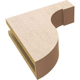 Ekena Millwork - CORUR035X12X12DELRCPR - Timberthane Faux Wood Corbel, Del Monte Style, 3 1/2"W x 12"D x 12"H, Primed Tan