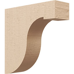 Ekena Millwork - CORUR035X12X12DELRCPR - Timberthane Faux Wood Corbel, Del Monte Style, 3 1/2"W x 12"D x 12"H, Primed Tan