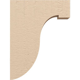 Ekena Millwork - CORUR035X12X16DELRCPR - Timberthane Faux Wood Corbel, Del Monte Style, 3 1/2"W x 12"D x 16"H, Primed Tan