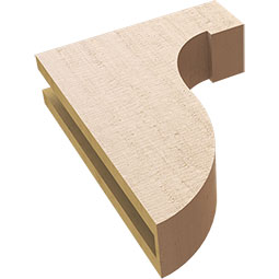 Ekena Millwork - CORUR035X12X16DELRCPR - Timberthane Faux Wood Corbel, Del Monte Style, 3 1/2"W x 12"D x 16"H, Primed Tan