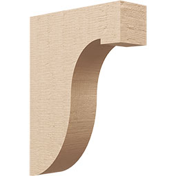 Ekena Millwork - CORUR035X12X16DELRCPR - Timberthane Faux Wood Corbel, Del Monte Style, 3 1/2"W x 12"D x 16"H, Primed Tan