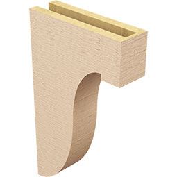 Ekena Millwork - CORUR035X12X20DELRCPR - Timberthane Faux Wood Corbel, Del Monte Style, 3 1/2"W x 12"D x 20"H, Primed Tan