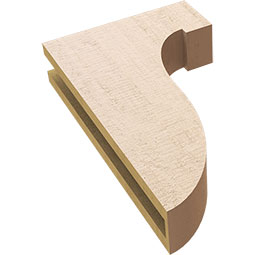 Ekena Millwork - CORUR035X12X20DELRCPR - Timberthane Faux Wood Corbel, Del Monte Style, 3 1/2"W x 12"D x 20"H, Primed Tan