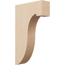 Ekena Millwork - CORUR035X12X20DELRCPR - Timberthane Faux Wood Corbel, Del Monte Style, 3 1/2"W x 12"D x 20"H, Primed Tan