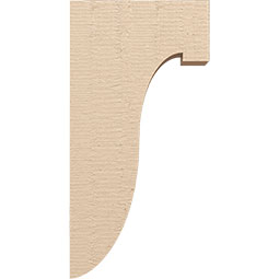 Ekena Millwork - CORUR035X12X24DELRCPR - Timberthane Faux Wood Corbel, Del Monte Style, 3 1/2"W x 12"D x 24"H, Primed Tan
