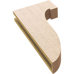 Ekena Millwork - CORUR035X12X24DELRCPR - Timberthane Faux Wood Corbel, Del Monte Style, 3 1/2"W x 12"D x 24"H, Primed Tan