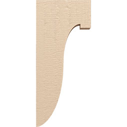 Ekena Millwork - CORUR035X12X28DELRCPR - Timberthane Faux Wood Corbel, Del Monte Style, 3 1/2"W x 12"D x 28"H, Primed Tan