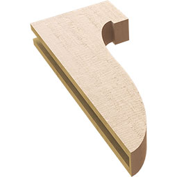 Ekena Millwork - CORUR035X12X28DELRCPR - Timberthane Faux Wood Corbel, Del Monte Style, 3 1/2"W x 12"D x 28"H, Primed Tan