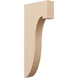 Ekena Millwork - CORUR035X12X28DELRCPR - Timberthane Faux Wood Corbel, Del Monte Style, 3 1/2"W x 12"D x 28"H, Primed Tan