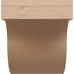 Ekena Millwork - CORUR055X06X06DELRCPR - Timberthane Faux Wood Corbel, Del Monte Style, 5 1/2"W x 6"D x 6"H, Primed Tan