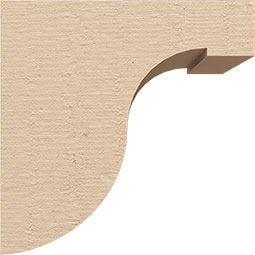 Ekena Millwork - CORUR055X06X06DELRCPR - Timberthane Faux Wood Corbel, Del Monte Style, 5 1/2"W x 6"D x 6"H, Primed Tan