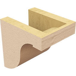 Ekena Millwork - CORUR055X06X06DELRCPR - Timberthane Faux Wood Corbel, Del Monte Style, 5 1/2"W x 6"D x 6"H, Primed Tan
