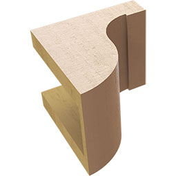 Ekena Millwork - CORUR055X06X06DELRCPR - Timberthane Faux Wood Corbel, Del Monte Style, 5 1/2"W x 6"D x 6"H, Primed Tan