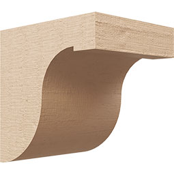 Ekena Millwork - CORUR055X06X06DELRCPR - Timberthane Faux Wood Corbel, Del Monte Style, 5 1/2"W x 6"D x 6"H, Primed Tan