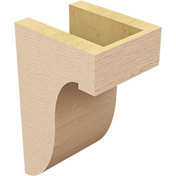 Ekena Millwork - CORUR055X06X10DELRCPR - Timberthane Faux Wood Corbel, Del Monte Style, 5 1/2"W x 6"D x 10"H, Primed Tan