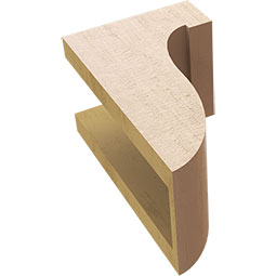 Ekena Millwork - CORUR055X06X10DELRCPR - Timberthane Faux Wood Corbel, Del Monte Style, 5 1/2"W x 6"D x 10"H, Primed Tan