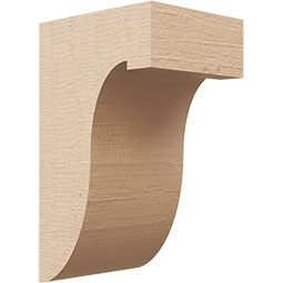 Ekena Millwork - CORUR055X06X10DELRCPR - Timberthane Faux Wood Corbel, Del Monte Style, 5 1/2"W x 6"D x 10"H, Primed Tan