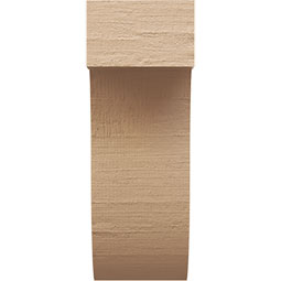 Ekena Millwork - CORUR055X06X14DELRCPR - Timberthane Faux Wood Corbel, Del Monte Style, 5 1/2"W x 6"D x 14"H, Primed Tan