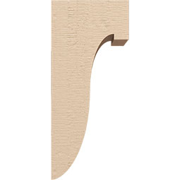 Ekena Millwork - CORUR055X06X14DELRCPR - Timberthane Faux Wood Corbel, Del Monte Style, 5 1/2"W x 6"D x 14"H, Primed Tan