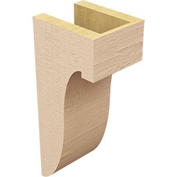 Ekena Millwork - CORUR055X06X14DELRCPR - Timberthane Faux Wood Corbel, Del Monte Style, 5 1/2"W x 6"D x 14"H, Primed Tan