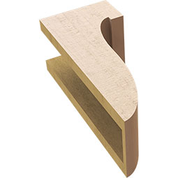 Ekena Millwork - CORUR055X06X14DELRCPR - Timberthane Faux Wood Corbel, Del Monte Style, 5 1/2"W x 6"D x 14"H, Primed Tan