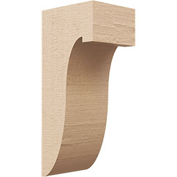 Ekena Millwork - CORUR055X06X14DELRCPR - Timberthane Faux Wood Corbel, Del Monte Style, 5 1/2"W x 6"D x 14"H, Primed Tan