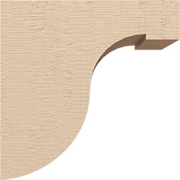 Ekena Millwork - CORUR055X08X08DELRCPR - Timberthane Faux Wood Corbel, Del Monte Style, 5 1/2"W x 8"D x 8"H, Primed Tan
