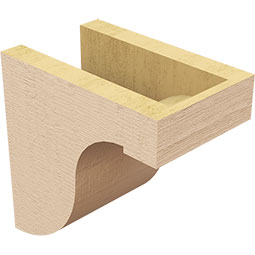 Ekena Millwork - CORUR055X08X08DELRCPR - Timberthane Faux Wood Corbel, Del Monte Style, 5 1/2"W x 8"D x 8"H, Primed Tan