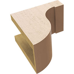 Ekena Millwork - CORUR055X08X08DELRCPR - Timberthane Faux Wood Corbel, Del Monte Style, 5 1/2"W x 8"D x 8"H, Primed Tan