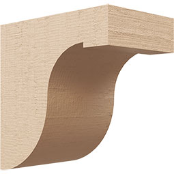 Ekena Millwork - CORUR055X08X08DELRCPR - Timberthane Faux Wood Corbel, Del Monte Style, 5 1/2"W x 8"D x 8"H, Primed Tan