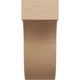 Ekena Millwork - CORUR055X08X12DELRCPR - Timberthane Faux Wood Corbel, Del Monte Style, 5 1/2"W x 8"D x 12"H, Primed Tan