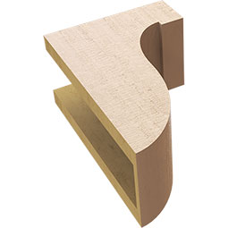 Ekena Millwork - CORUR055X08X12DELRCPR - Timberthane Faux Wood Corbel, Del Monte Style, 5 1/2"W x 8"D x 12"H, Primed Tan