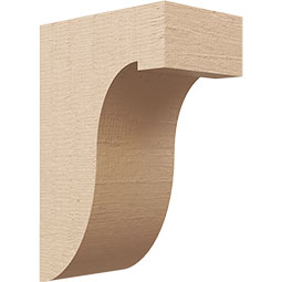Ekena Millwork - CORUR055X08X12DELRCPR - Timberthane Faux Wood Corbel, Del Monte Style, 5 1/2"W x 8"D x 12"H, Primed Tan