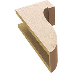 Ekena Millwork - CORUR055X08X16DELRCPR - Timberthane Faux Wood Corbel, Del Monte Style, 5 1/2"W x 8"D x 16"H, Primed Tan