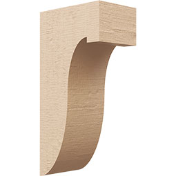 Ekena Millwork - CORUR055X08X16DELRCPR - Timberthane Faux Wood Corbel, Del Monte Style, 5 1/2"W x 8"D x 16"H, Primed Tan