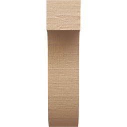 Ekena Millwork - CORUR055X08X20DELRCPR - Timberthane Faux Wood Corbel, Del Monte Style, 5 1/2"W x 8"D x 20"H, Primed Tan