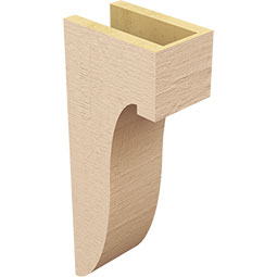 Ekena Millwork - CORUR055X08X20DELRCPR - Timberthane Faux Wood Corbel, Del Monte Style, 5 1/2"W x 8"D x 20"H, Primed Tan