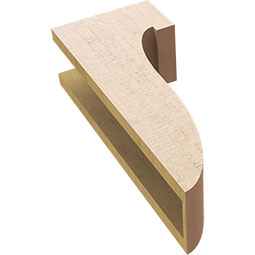 Ekena Millwork - CORUR055X08X20DELRCPR - Timberthane Faux Wood Corbel, Del Monte Style, 5 1/2"W x 8"D x 20"H, Primed Tan
