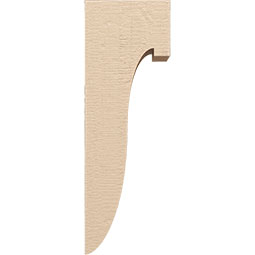 Ekena Millwork - CORUR055X08X24DELRCPR - Timberthane Faux Wood Corbel, Del Monte Style, 5 1/2"W x 8"D x 24"H, Primed Tan