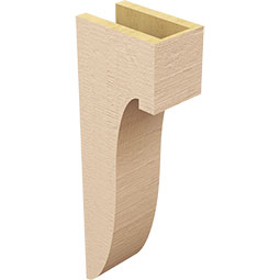 Ekena Millwork - CORUR055X08X24DELRCPR - Timberthane Faux Wood Corbel, Del Monte Style, 5 1/2"W x 8"D x 24"H, Primed Tan