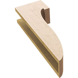 Ekena Millwork - CORUR055X08X24DELRCPR - Timberthane Faux Wood Corbel, Del Monte Style, 5 1/2"W x 8"D x 24"H, Primed Tan