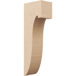 Ekena Millwork - CORUR055X08X24DELRCPR - Timberthane Faux Wood Corbel, Del Monte Style, 5 1/2"W x 8"D x 24"H, Primed Tan