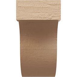 Ekena Millwork - CORUR055X10X10DELRCPR - Timberthane Faux Wood Corbel, Del Monte Style, 5 1/2"W x 10"D x 10"H, Primed Tan